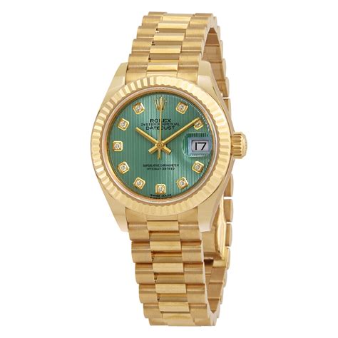 green dial rolex ladies|More.